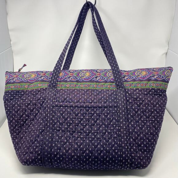 Vera Bradley Vintage Made in USA Large Purple Paddy Tote Bag - Picture 12 of 12